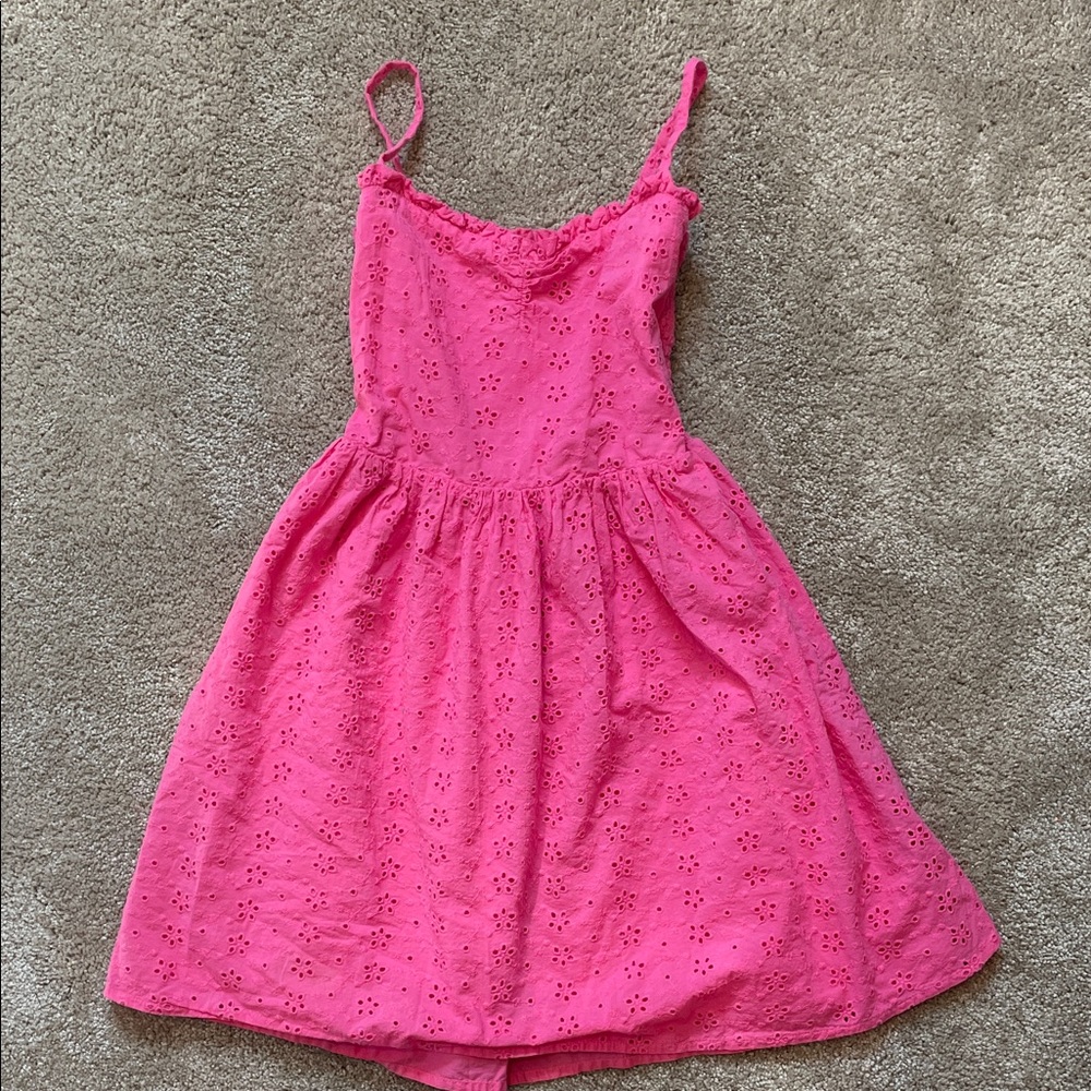 Janie and Jack Fuchsia Eyelet Spaghetti Strap Sundress